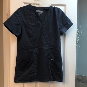 Grey’s Anatomy Professional Wear By Barco Dark Grey Scrub Top Size SMALL